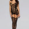 Dreamgirl Lace And Fishnet Halter Dress Lingerie