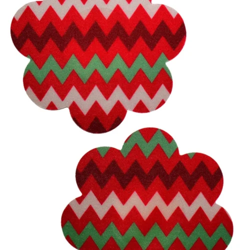 GE Apparel Red Zig Zag Petal Nipple Pasties