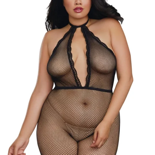Dreamgirl Lingerie Lovely Lace Fishnet Body Stocking