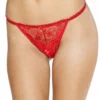 Shirley Of Hollywood Red Scalloped Open Front Thong Panties