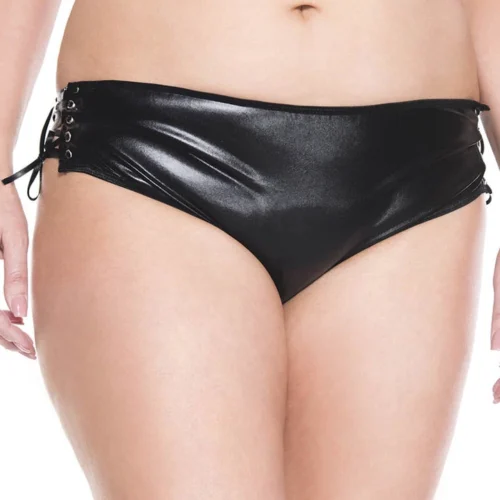 Music Legs Wet Look Lace Up Crotchless Panty Lingerie 7 Music Legs Wet Look Lace Up Crotchless Panty Lingerie