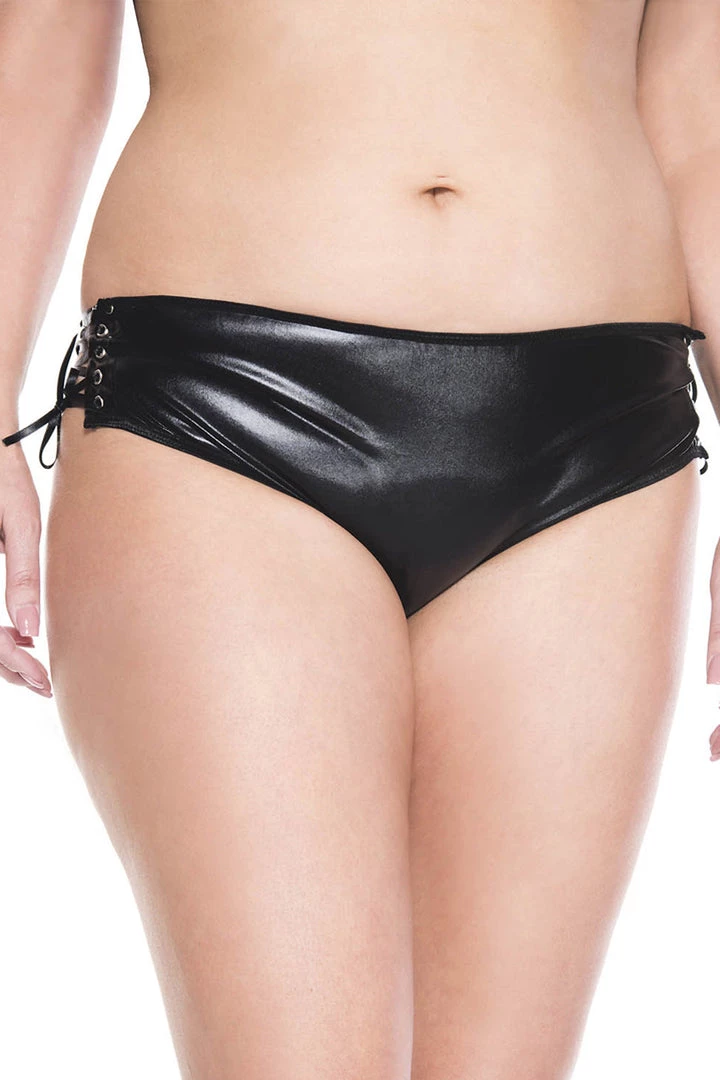 Music Legs Wet Look Lace Up Crotchless Panty Lingerie 3 Music Legs Wet Look Lace Up Crotchless Panty Lingerie