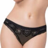 Seven Til Midnight Black Wide Elastic Waistband Thong Panty Panties