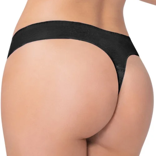 Seven Til Midnight Black Shadow Stripe Thong Panty