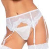 Seven Til Midnight Bow Print Six Strap Garter Belt