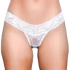 Be Wicked Lingerie Classic White Lace Thong Panty