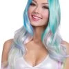Dreamgirl Aqua Rainbow Wavy Wig Wigs