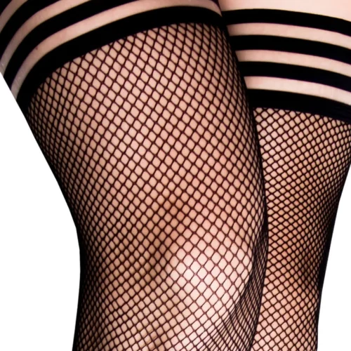 Kixies Black Fishnet Luxury Stockings Lingerie