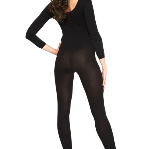 Music Legs Lingerie Black Long Sleeve Body Stocking