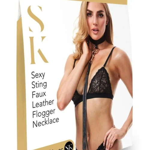 XGEN Lingerie Black Secret Kisses - Sexy Flogger Necklace