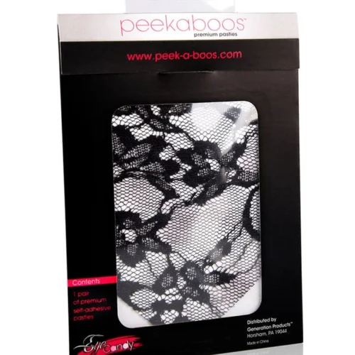 XGEN Lingerie Black Lace Heart Nipple Pasties