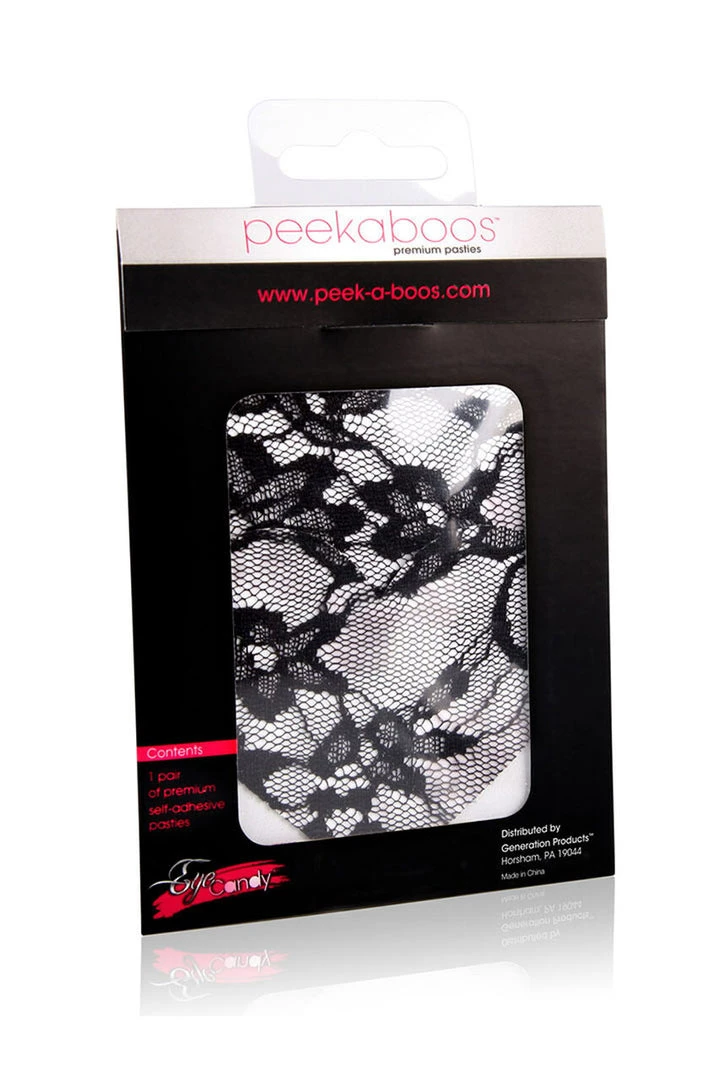 XGEN Lingerie Black Lace Heart Nipple Pasties 1 XGEN Lingerie Black Lace Heart Nipple Pasties