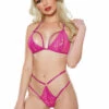 Allure Hot Pink Lace Bra Set