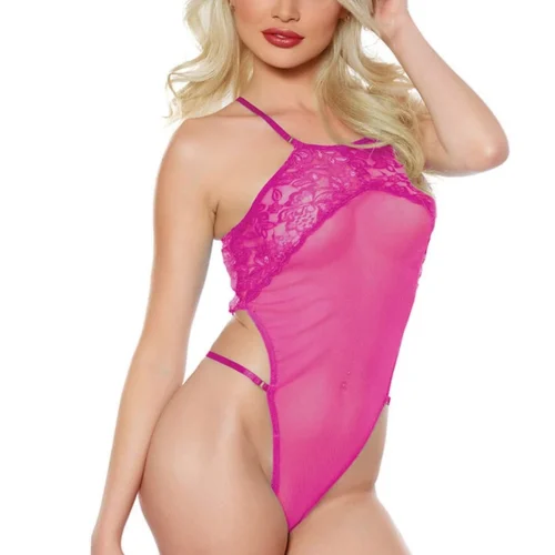 Allure Hot Pink Daphne Teddy Lingerie