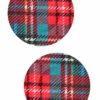 GE Apparel Red Plaid Circle Nipple Pasties