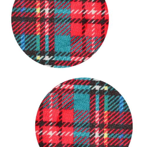 GE Apparel Red Plaid Circle Nipple Pasties