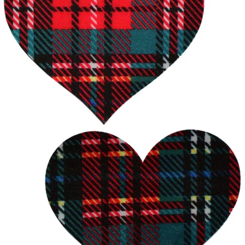 GE Apparel Red Plaid Heart Pasties