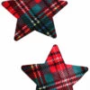 GE Apparel Red Plaid Star Nipple Pasties