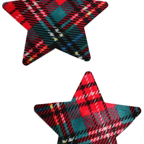 GE Apparel Red Plaid Star Nipple Pasties