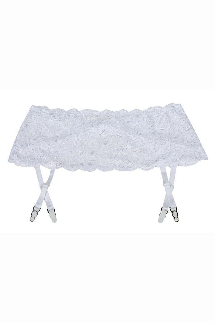 Shirley Of Hollywood White Stretch Lace Garter Belt 1 Shirley Of Hollywood White Stretch Lace Garter Belt