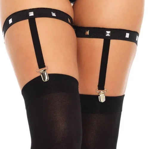Leg Avenue Black Studded Thigh High Leg Harnesses