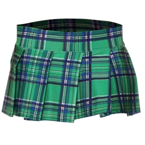 Music Legs Green Plaid Skirt Bottoms