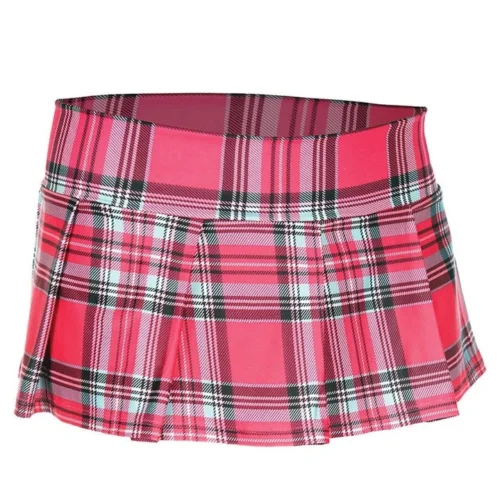 Music Legs Pink Plaid Skirt