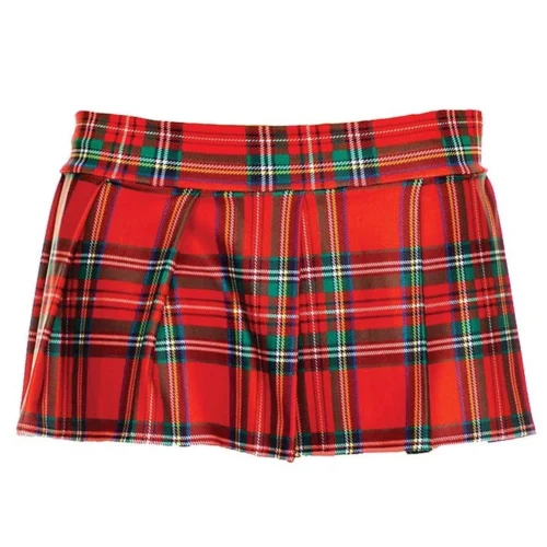 Music Legs Red Plaid Skirt