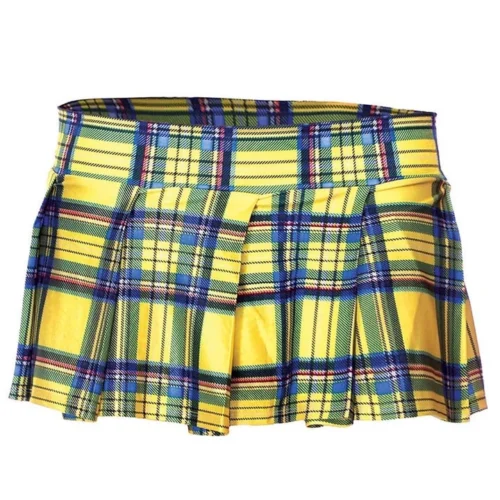 Music Legs Yellow Plaid Skirt