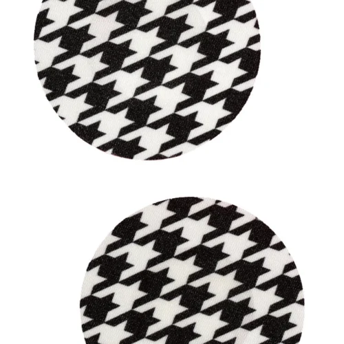 GE Apparel Black And White Houndstooth Circle Nipple Pasties