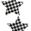 GE Apparel Black And White Houndstooth Star Nipple Pasties