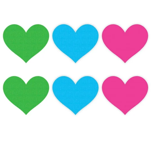 XGEN Neon Heart 3PK - Green Blue Pink Nipple Pasties