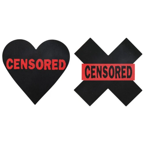 XGEN Censored Hearts And X Nipple Pasties Lingerie