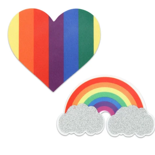 XGEN Pride Glitter Rainbows And Hearts Nipple Pasties Lingerie
