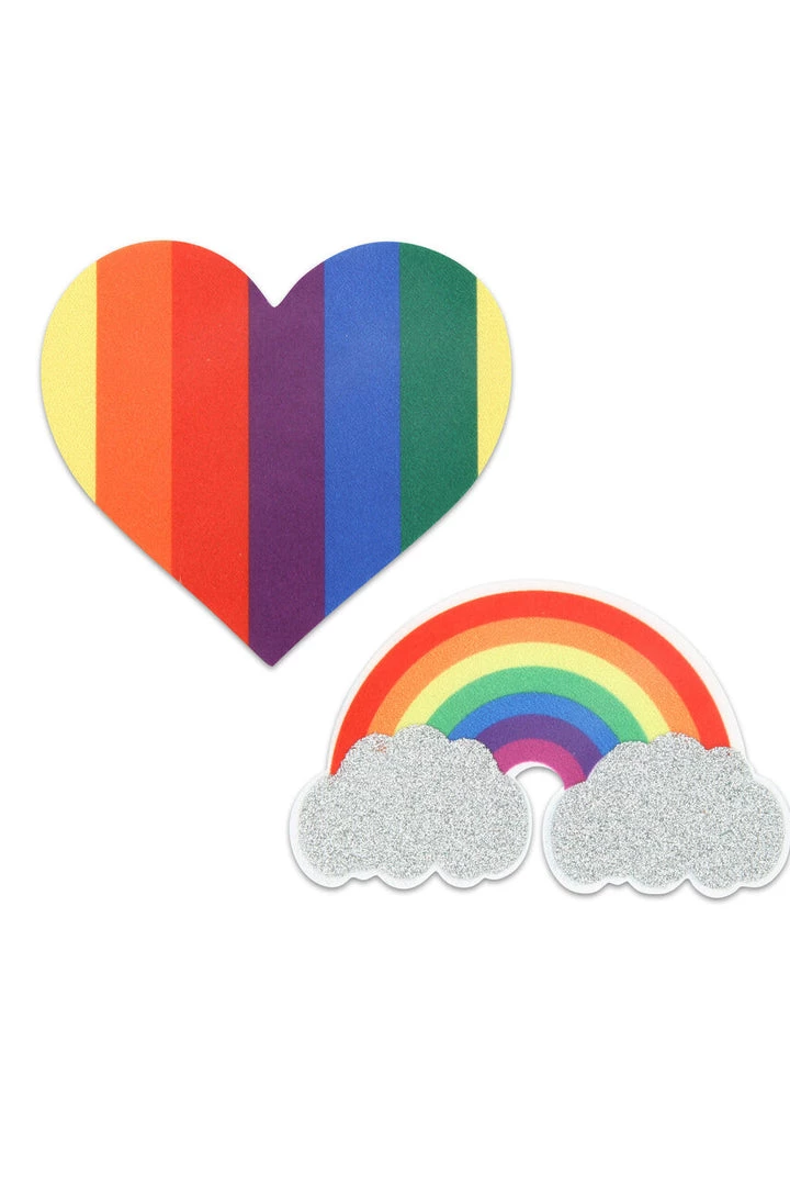 XGEN Pride Glitter Rainbows And Hearts Nipple Pasties Lingerie 2 XGEN Pride Glitter Rainbows And Hearts Nipple Pasties Lingerie