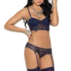 Elegant Moments Forever Love Navy Bralette & Panty Set Clothing