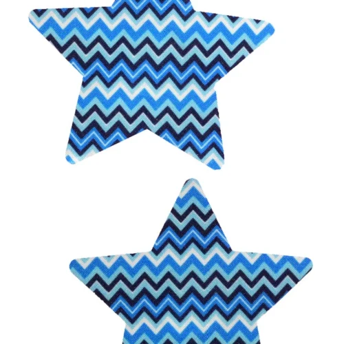 GE Apparel Blue Zig Zag Star Nipple Pasties