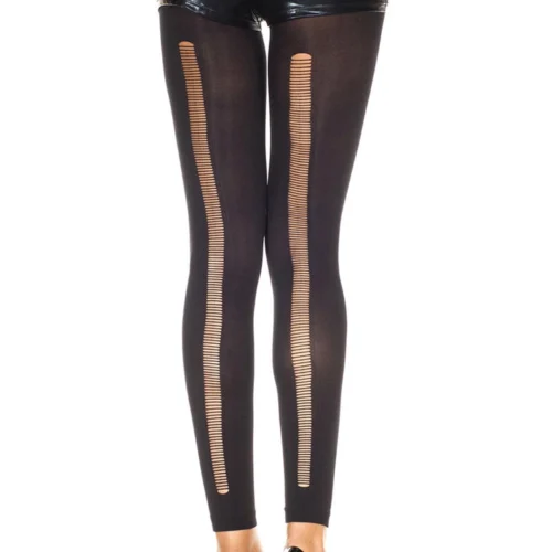 Music Legs Hosiery Slashed Back Footless Tights