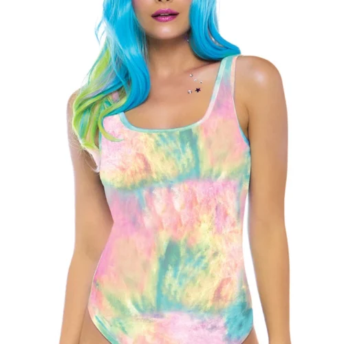 Leg Avenue Pastel Tie Dye Tank Bodysuit