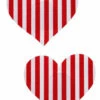 GE Apparel Red & White Stripe Heart Nipple Pasties
