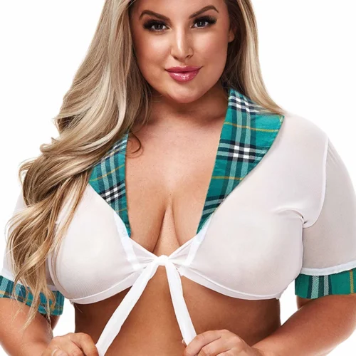 XGEN Turquoise Teacher Pet Schoolgirl Top Plus Size