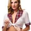 XGEN Lingerie Wine Teacher Pet Schoolgirl Top