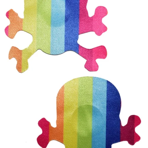 GE Apparel Rainbow Skull Nipple Pasties