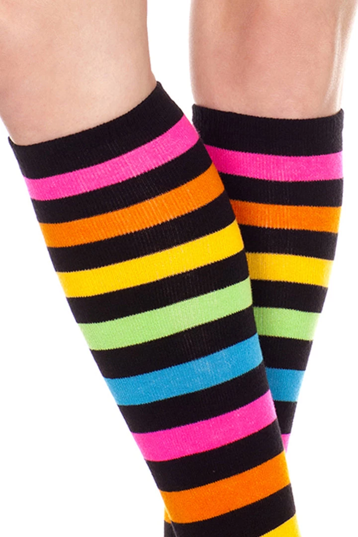 Music Legs Rainbow Knee High Sock Stockings Hosiery 2 Music Legs Rainbow Knee High Sock Stockings Hosiery