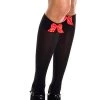 Music Legs Hosiery Polka Dot Bow Knee Highs