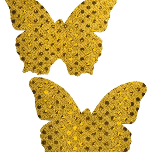 GE Apparel Gold Sequin Butterfly Nipple Pasties