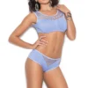 Elegant Moments Morning Dew Powder Blue Bralette And Panty Lingerie