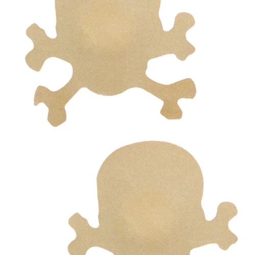 GE Apparel Beige Skull And Crossbones Nipple Pasties