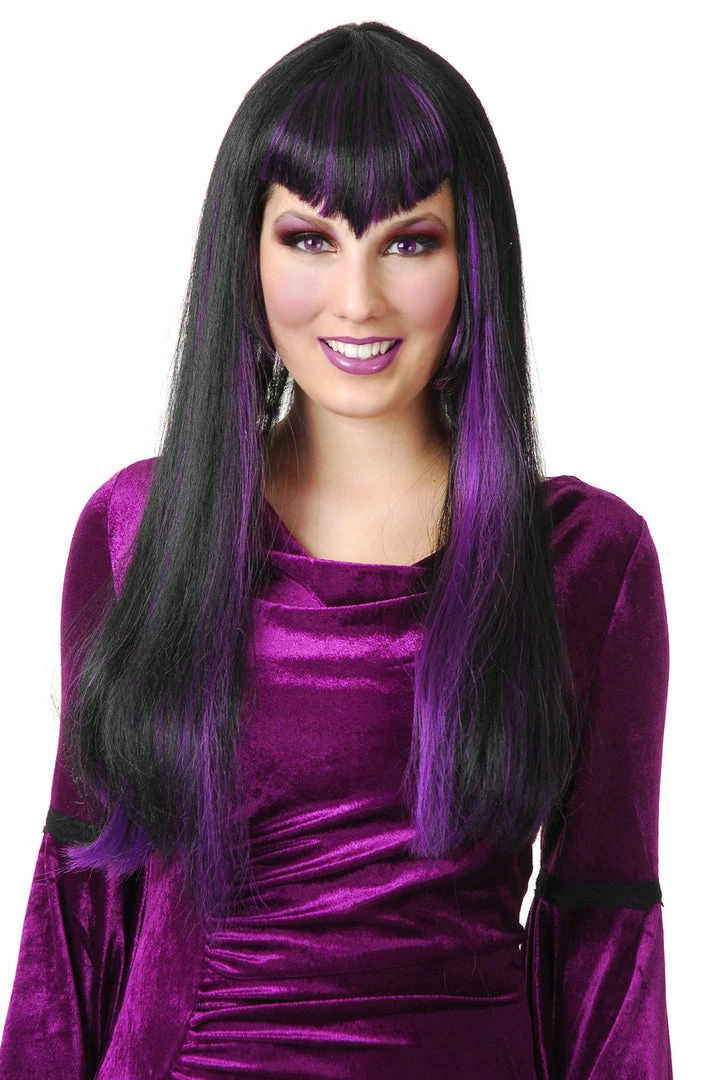 Charades Black And Purple Vampira Wig Accessories 2 Charades Black And Purple Vampira Wig Accessories