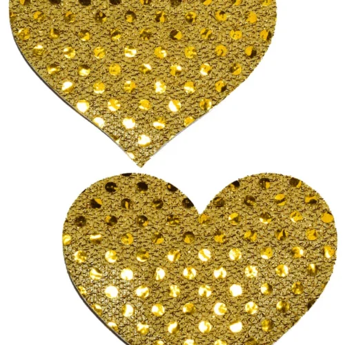 GE Apparel Gold Sequin Heart Pasties